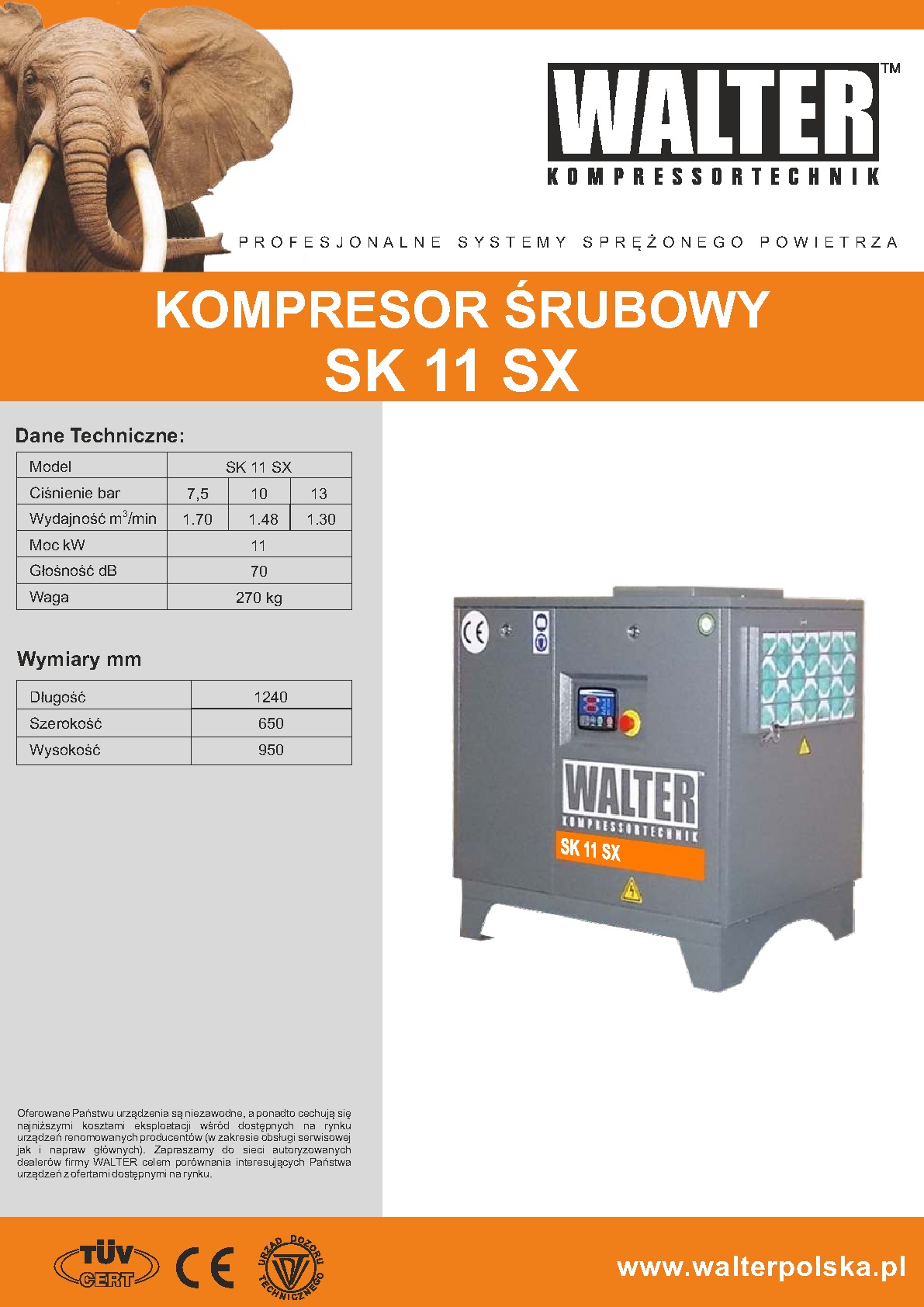 Kompresor śrubowy SK 11 SX